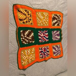 Vintage Handmade lap granny square Afghan
